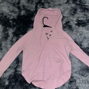 Pink Hooded Crop Top